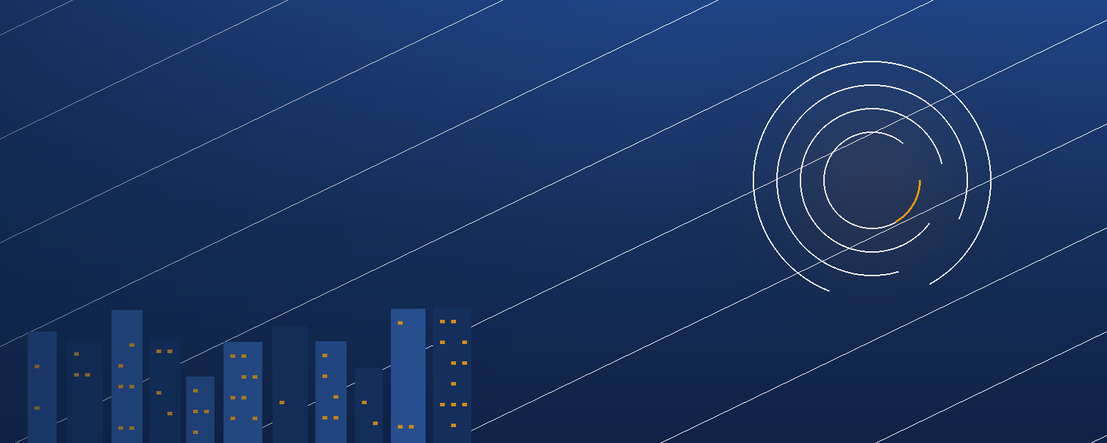Ilustração de skyline financeiro, categoria consórcio
